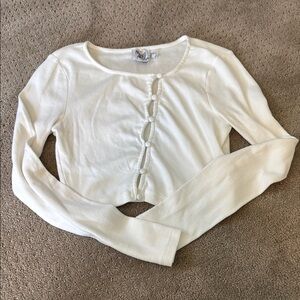 Princess Polly White Long Sleeve Button-Up Top